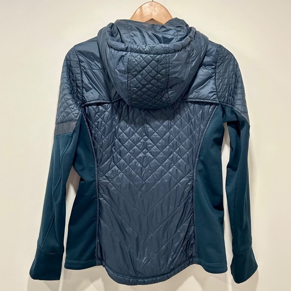 Athleta Rock Springs Insulated Quilted Hooded Full Zip Jacket - Teal - Medium - Picture 3 of 9